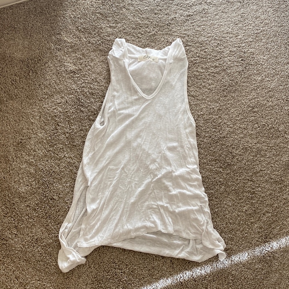 White flowy tank with hood. Size M
